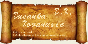 Dušanka Kovanušić vizit kartica